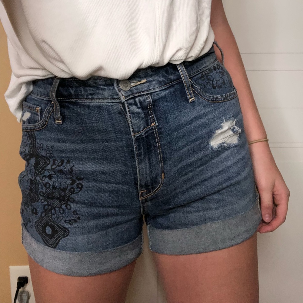 High waisted jean shorts